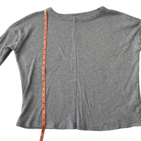 J Jill Wearever Waffle Knit Dolman Sleeve Top Medium Blue - Picture 6 of 9